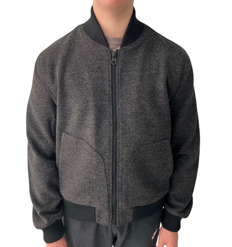 wool blend baseball jacket