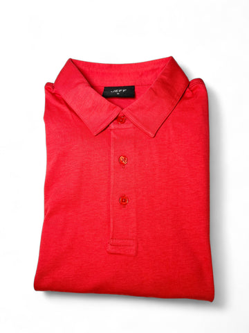Atlantic short sleeve red pima cotton polo