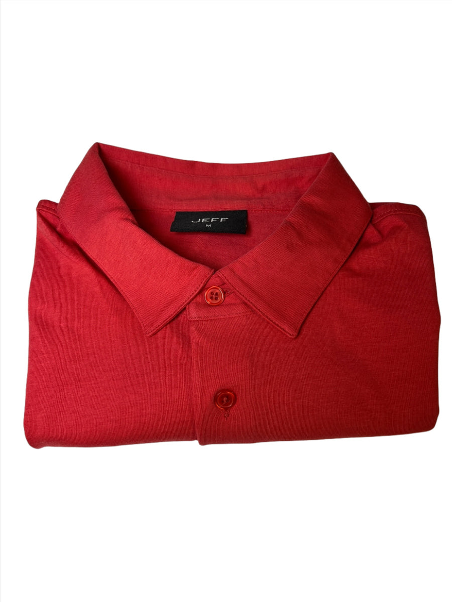 Atlantic short sleeve red pima cotton polo